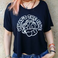 Women's What's The Time Black Flowy T'Shirt