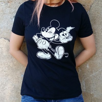 Women's Black Winking Micky Relaxed Fit